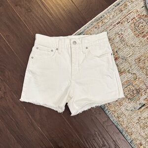 Madewell High Waist White Denim Shorts